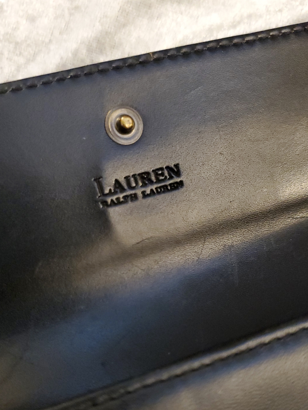 Vintage Lauren Ralph Lauren SOFT Black Leather Trifold Continental Flap Wallet - Picture 4 of 16